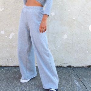 Grey forever 21 wide leg sweatpants